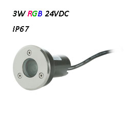 Waterproof LED Underground Light 24VDC RGB 3W