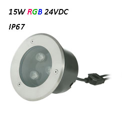 Waterproof LED Underground Light 24VDC RGB 15W