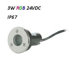 RGB 3W Waterproof LED Underground Light 24VDC