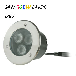 RGBW 24W Waterproof LED Underground Light 24VDC