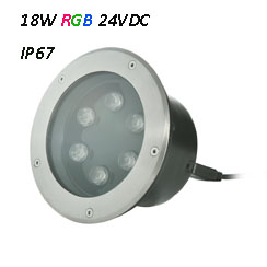 18W RGB Waterproof LED Underground Light 24VDC