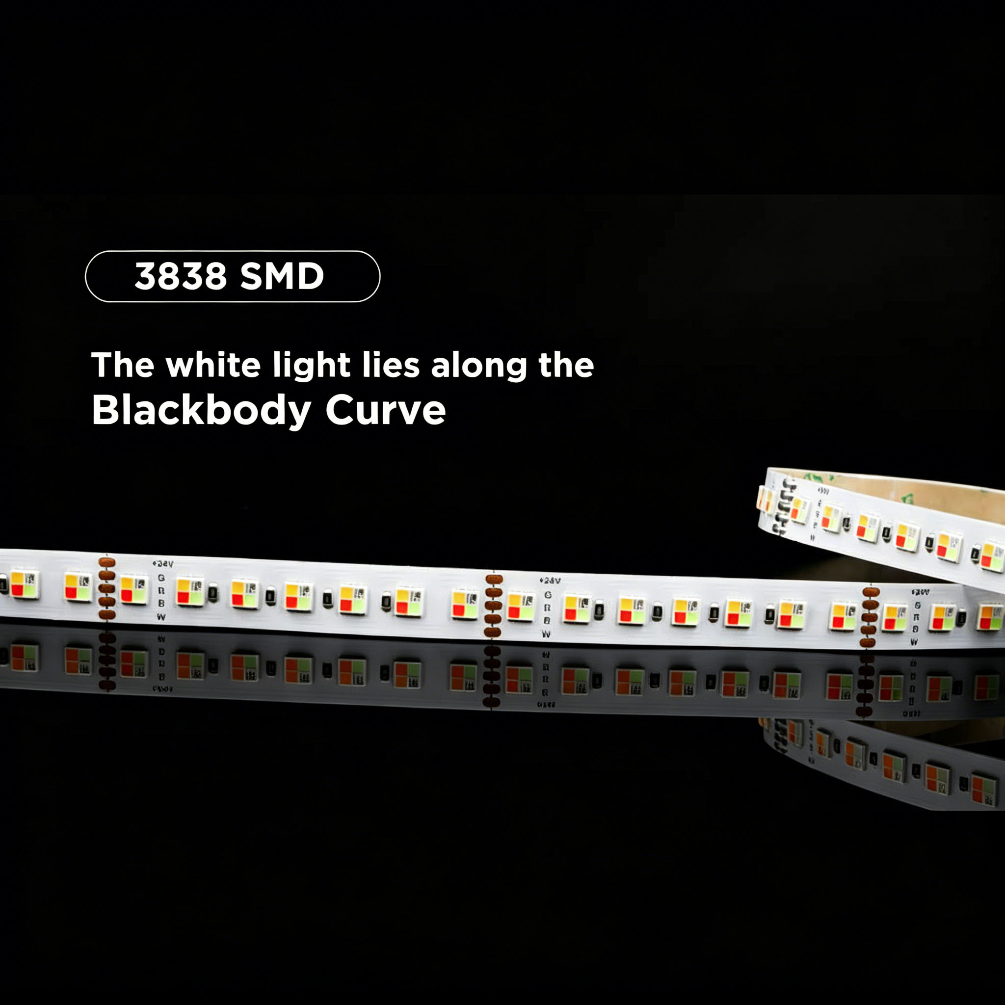29W 24V 126LEDs RGBW 3838SMD Blackbody Curve Strip Light