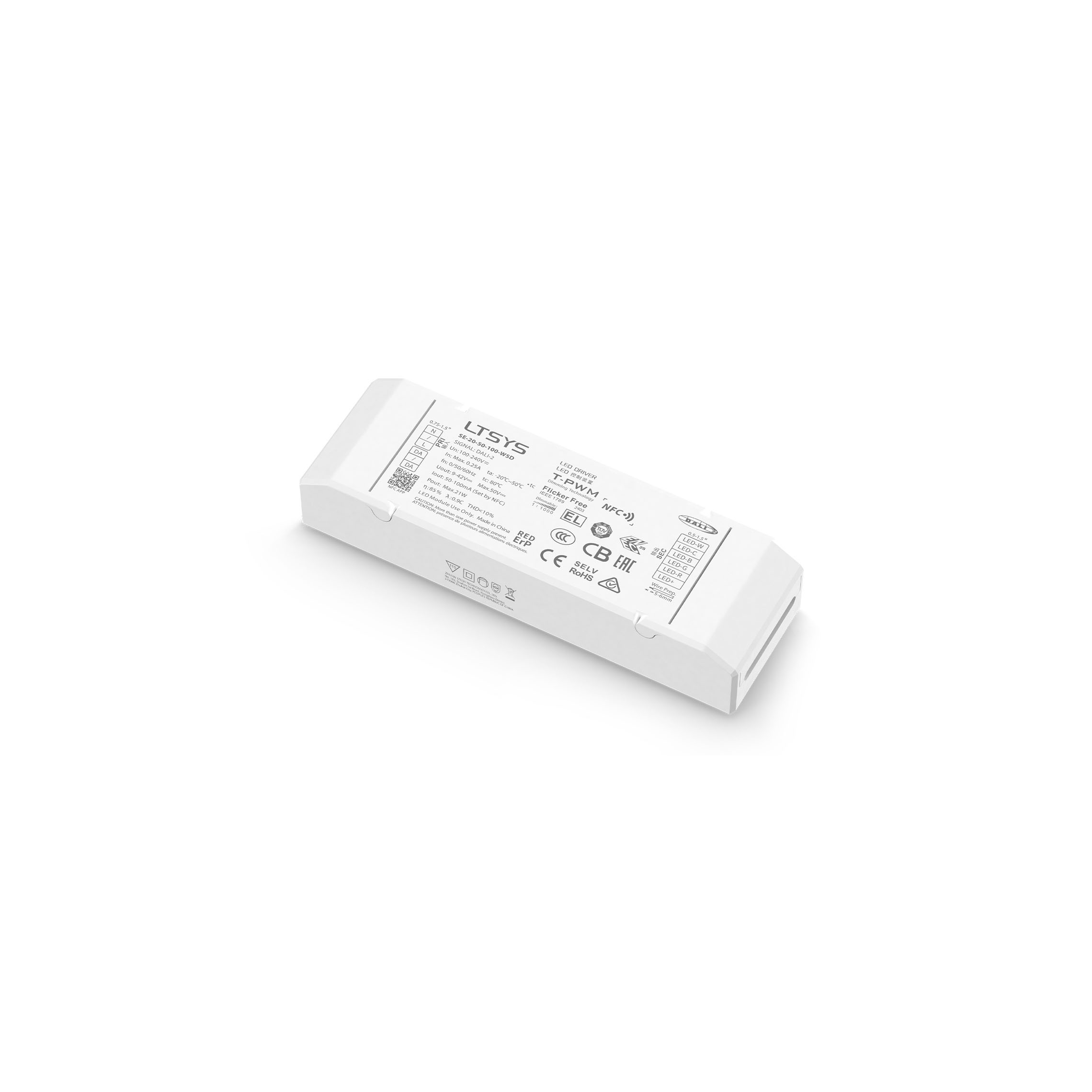 SE-20-50-100-W5D DALI Intelligent Tunable White LED Driver (Constant Current)